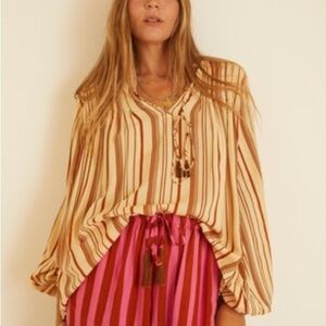 NWT NATALIE MARTIN STRIPED LIZZY BLOUSE SZ S